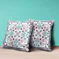 thumbnail image 3 of Amrita Sen Designs  26 x 26 in. Paisley Leaf Geo Duo Broadcloth Indoor & Outdoor Zippered Pillow - White, Pink & Light Blue, 3 of 4