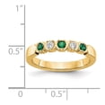 thumbnail image 2 of 14K Yellow Gold Ring Band Wedding Diamond Round Emerald Green, Size 6, 2 of 2