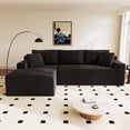 thumbnail image 6 of Dekaisok 105" Boneless Modular Sectional Sofa, Oversized L-Shaped Cloud Couch, No Assembly Required, Deep Seat Corduroy Living Room Sofa, Black (Left Facing Chaise), 6 of 9
