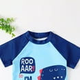 thumbnail image 4 of Gyratedream Toddler Boys 3 Pieces Swimsuit Set Dinosaur Bathing Suit Short Sleeve Rashguard with Hat UPF 50+, 4 of 7