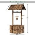 thumbnail image 7 of Bapipro Big Wishing Well Planter with Hanging Bucket for Flower and Plants, Wooden, Brown, 7 of 7