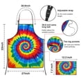 thumbnail image 3 of Colorful Rainbow Tie Dye Spiral Pattern Apron-Garden Aprons for Women with Pockets-Cotton Linen Waterproof Kitchen Cooking Gardening Aprons Adjustable for Kitchen,Cooking,BBQ and Salon 33x27 Inch, 3 of 7