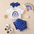 thumbnail image 2 of Qopobobo Toddler Girl Outfit Baby Girl Fourth Of July Outfit 4th Of July Baby Girl Outfits 2pcs Toddlers Baby Girls Tank Tops Denim Shorts Outfit Set Kids Patriotic Clothes Blue,12-18 Months, 2 of 8