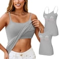 thumbnail image 2 of WTOBBY 2-Pack Monochrome Women's Padded Camisole, Sexy Oversized Underwear with Chest Support, Stretchy Soft Plus Size Layering Essential Tank Tops,Gray 2XL, 2 of 5