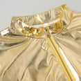 thumbnail image 3 of LMOIPLI Men's Shiny Jacket Lightweight Solid Color Metallic Zip Up Stand Collar Long Sleeve Jacket for Stage Performance Gold L, 3 of 5