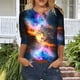 thumbnail image 1 of Tejiojio Womens Summer Crew Neck Casual T Shirt 3/ Length Sleeve Blouses Tops Athletic T-Shirt for Women Graphic S-3XL, 1 of 7