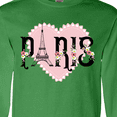 thumbnail image 4 of Inktastic Paris Pink Heart Eiffel Tower with Flowers Long Sleeve T-Shirt, 4 of 5