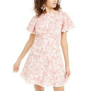 B Darlin Juniors' B. Smart Scoopneck Flutter-Sleeve Dress Title: 7/8/Pink Floral