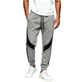 thumbnail image 2 of MXALUOB Track Pants for Men Color Block Elastic Waist Drawstring Athletic Joggers Fashion Full Length Workout Pant Gym Running Trousers, 2 of 6