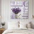 thumbnail image 4 of Purple Lavender Wall Art Painting on Canvas, Vintage Farmhouse Rustic Floral Wooden Grain Canvas Art Home Prints Wall Art Framed Modern Artwork for Living Room Bedroom Wall Decor 12x12in, 4 of 9