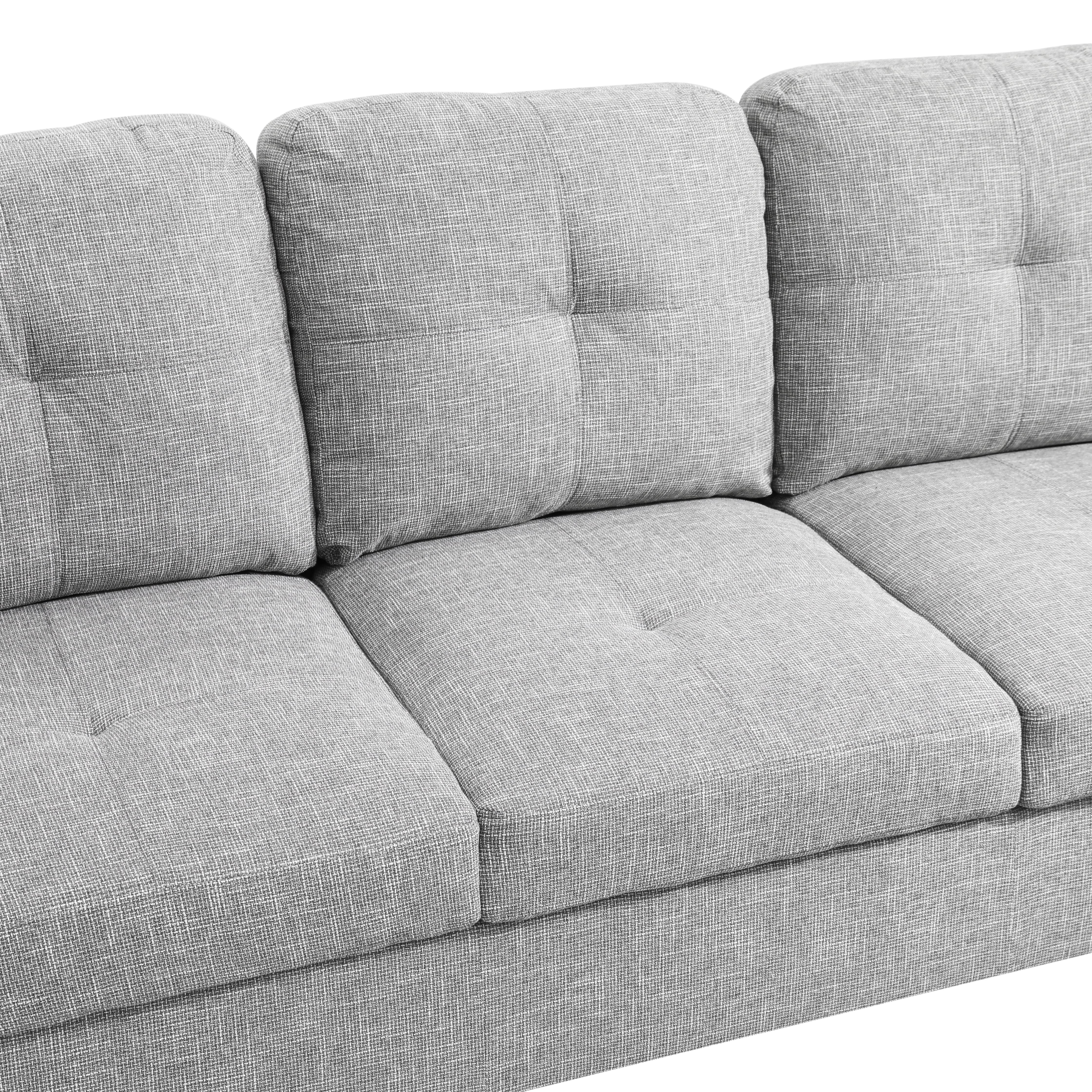 MAYEERTY Modern Adult 3-Piece Couch Set Grey Durable Neutral Furniture Everyday Living Room Use