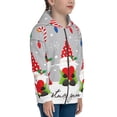 thumbnail image 5 of Naloa Merry Christmas Gnome1 Teenage Zipper Hoodie, Long Sleeve Zip Up Hoodies Casual Jackets Tops for 7-12 Years-Medium, 5 of 6