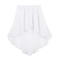 thumbnail image 3 of RUNQHUI Kids Girls Ballet Dance Performance Irregular Hem Chiffon Solid Color Skirt White 6, 3 of 7