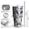 thumbnail image 6 of 30oz Cute Border Collie Pattern Tumblers Stainless Steel Tumbler with Lid and Straw,Vacuum Insulated Double Wall Travel Tumbler Cups Mug with Cleaning Brush for Coffee,Tea, 6 of 7