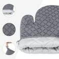 thumbnail image 6 of Unique Bargains Silicone Cotton Heat-Resistant 2 Pcs Kitchen Mitts Gray 11.8x6.7inch, 6 of 7