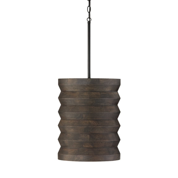 Capital Lighting 354011EB Dunn 14" Wide Wood Pendant - Espresso Stain / Black