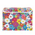 thumbnail image 7 of Yayeee Collapsible Storage Bin with Lid Fabric Closet Decorative Basket with Handles, Whimsical Floral, 7 of 7