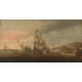 thumbnail image 3 of Cornelis Bol 14x9 Black Modern Framed Museum Art Print Titled - Naval Battle Between Dutch Men-Of-War and Spanish Galleys (C. 1633 - C. 1650), 3 of 5