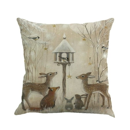 Christmas Soft Pillow - Hot Sale Merry Christmas Home Shops Sofa Bed Car Seat Dyeing Printed Square Pillow Case Decorative Cushion Cover Xmas Home Festival Decoration