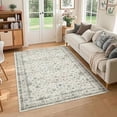 thumbnail image 3 of Extra Large Washable Area Rug 10x13 Vintage Floral Living Room Rug Non Slip, Ultra Soft Thin Carpet, Foldable Low Pile Non Shedding Floor Carpet, Indoor Non Shedding Printed Mat, Beige, 3 of 8