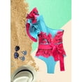 thumbnail image 3 of Meloriaswim Beautiful Ruffle Shoulder Floral Print Swimsuit, Female, Pink, 3 of 4