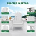 thumbnail image 5 of KINGYES Outdoor Folding HDPE Adirondack Chairs Set of 2 with Dual Cup Holder - Patio & Outdoor Lounge, Deck, Weather - Resistant , White, 5 of 12