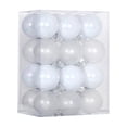 thumbnail image 2 of 24Pcs White Christmas Ball Ornaments, Shatterproof Clear & Glitter Gold Xmas Baubles, Christmas Tree Hanging Decorations for Wedding Holiday Party Home Decor, 2 of 6