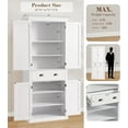 thumbnail image 4 of KIGOTY 72" Tall Kitchen Pantry Cabinet with Drawer and 4 Adjustable Shelves, Freestanding Pantry Storage Cabinets, Wood Cupboard Pantry Cabinet for Kitchen, Dining Room, Living Room, Off White, 4 of 9
