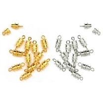 Cousin DIY Barrel Clasps, Silver and Gold Coated Metal, 24 Piece