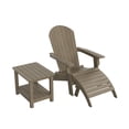 thumbnail image 4 of WestinTrends Tuscany 3-Piece HIPS Outdoor Folding Adirondack Seashell Chair With Folding Ottoman And Side Table, Taupe, 4 of 5