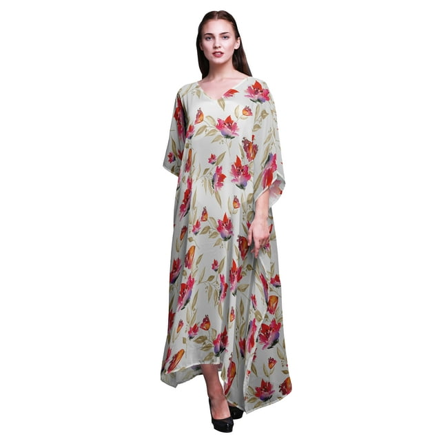 Bimba Caftan pour Femme Tenue d'Intérieur Robe Maxi de Plage Couvre-Maillot