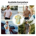 thumbnail image 6 of Daiia Yellow With Teal Marble Pattern Men’s Polo Shirts,Solid Deck Shirt,Classic Fit, Breathable Cotton Polo for Casual and Sport Wear-X-Large, 6 of 7
