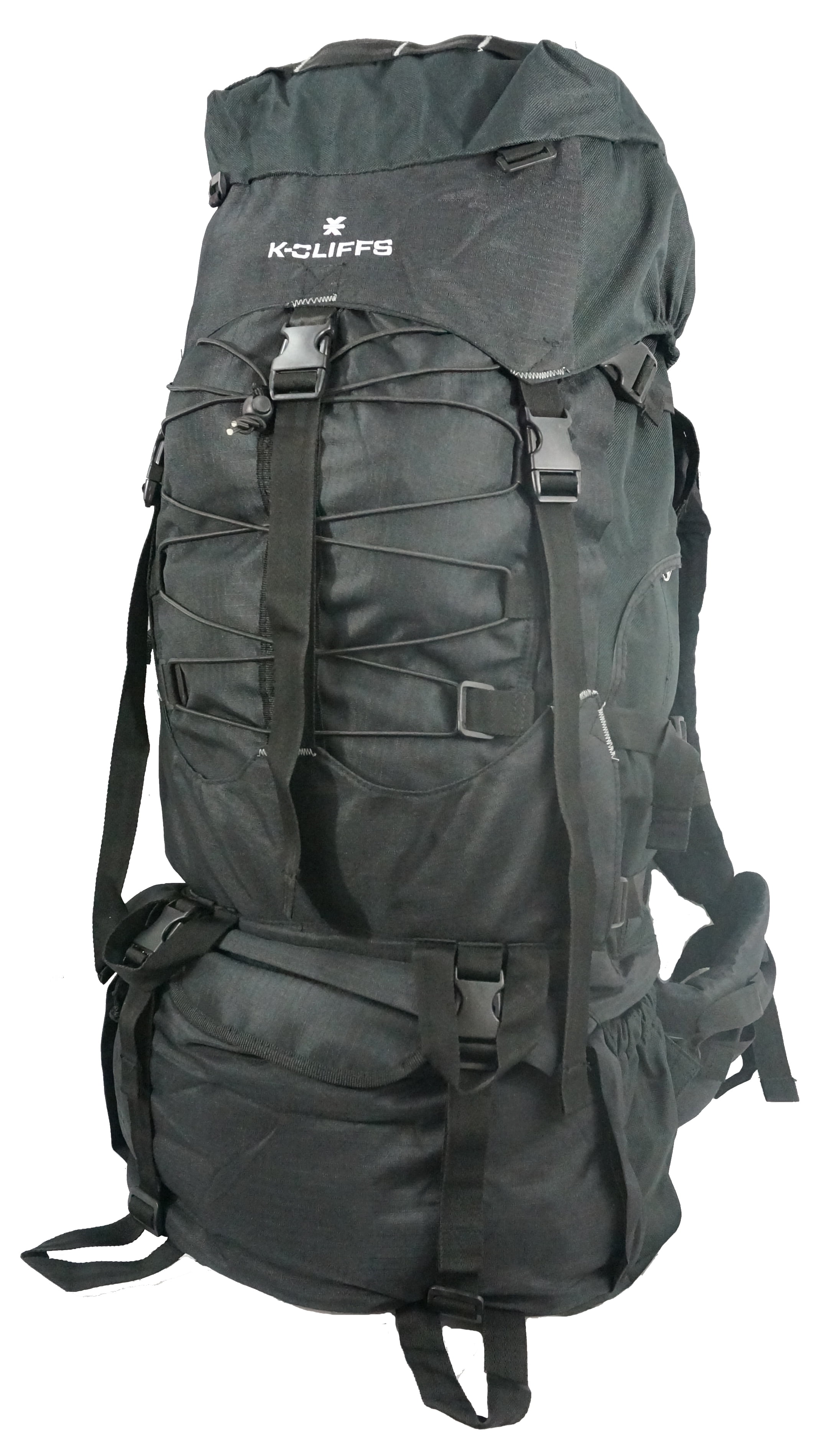 K-Cliffs Hiking Backpack Large Scout Camping Backpack Outdoor Travel Bag w Rain Cover Black by K-Cliffs