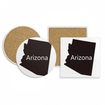 

Arizona The United States Of America Map Coaster Cup Mug Holder Absorbent Stone Cork Base Set