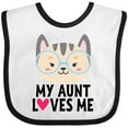 thumbnail image 3 of Inktastic My Aunt Loves Me Niece Cat Girls Baby Bib, 3 of 4
