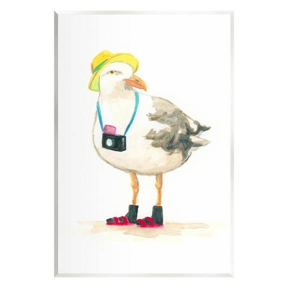 Stupell Industries Tourist Seagull & Camera Animals & Insects Painting Unframed Art Print Wall Art, 10 x 15
