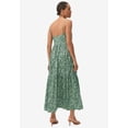 thumbnail image 2 of ellos Women's Plus Size Tiered Cotton Maxi Dress - 22/24, Ivory Green Ditsy Floral, 2 of 4