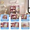 thumbnail image 3 of 4 Tier Kids Wooden Bookshelf Toy Storage Organizer, 3 Layer Sling Children Bookcase, Toddler Baby Book Display Shelf for Playroom Nursery Classroom Library, 3 of 6
