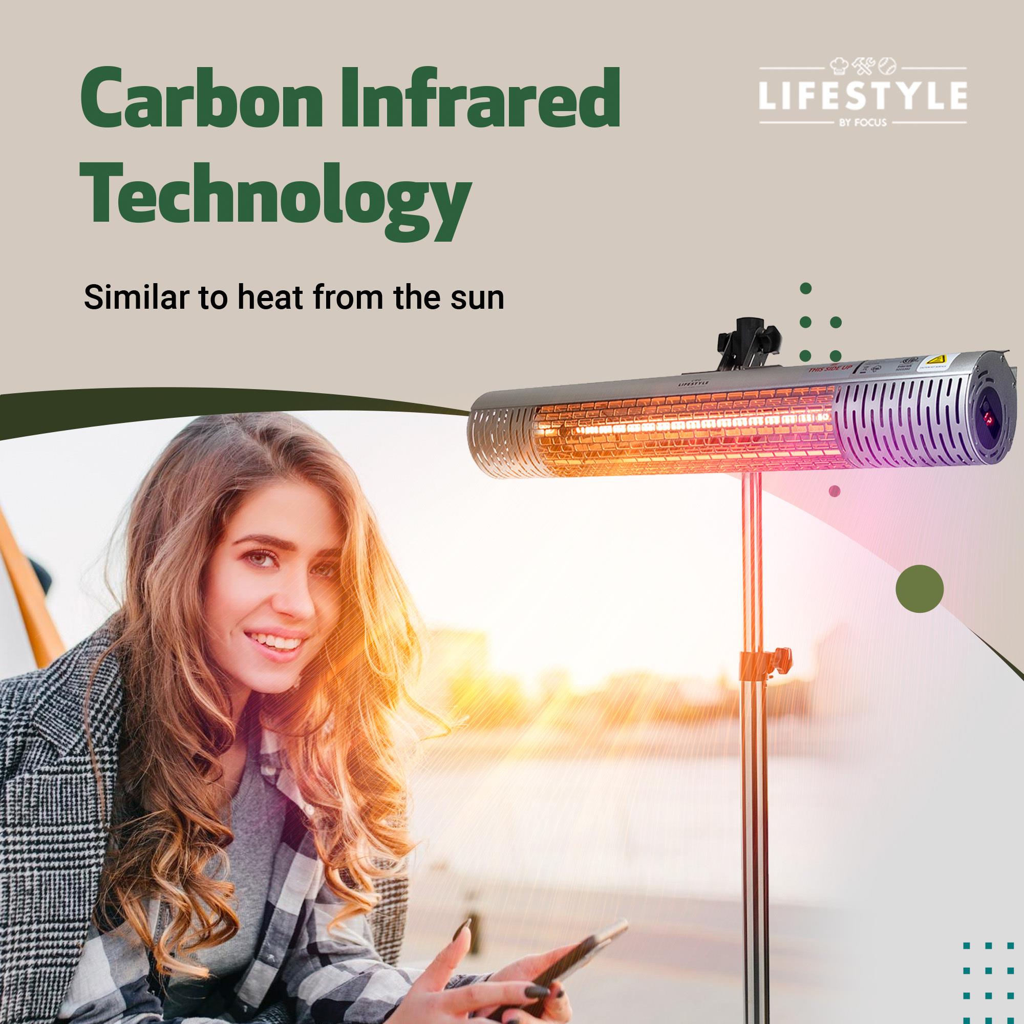 Lifestyle by Focus Infrared Electric Cold Space Heater (Chrome) with Floor  Stand - Walmart.com