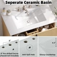 thumbnail image 5 of 30" Bathroom Vanity with Ceramic Sink, Modern Fluted MDF Cabinet, Full-Extension Soft Close Drawers, Minimalist Black Pulls, Natural Finish, American Design, Bathroom Storage, 5 of 8
