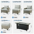thumbnail image 3 of XIZZI 10 Pieces Wicker Patio Furniture Modular Patio Sectional Sofa Seating Set All-Weather Rattan Outdoor Conversation Set with Fire Pit Table for Backyard, Gray, 3 of 9