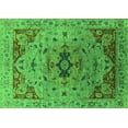 thumbnail image 1 of Ahgly Company Indoor Rectangle Oriental Green Industrial Area Rugs, 2' x 4', 1 of 4