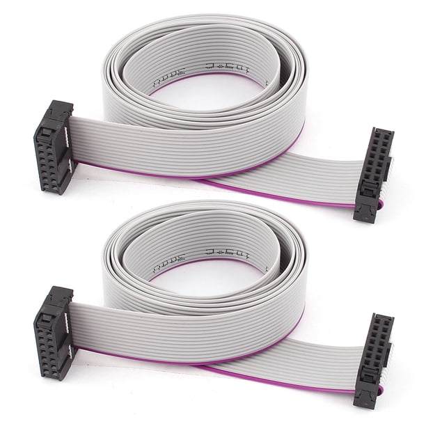 2 piezas FC14P 14 pines DIY IDC Socket Extensión Cable de Cinta Plana 100 cm de longitud
