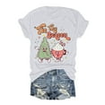 thumbnail image 1 of TSADFHJI Hauts Scintillants pour Femmes Noël T-Shirt Décontracté Col Rond / Manches Courtes pour Confort & Style TTG Blanc, 1 of 2