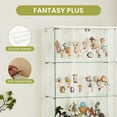 thumbnail image 3 of Hassch 4-Tier Glass Display Cabinet on Wheels, Modern Curio Cabinet with 2 Lockable Doors, White Floor Standing Glass Bookcase with 6pcs 3-Tier Acrylic Ladder Shelf Stand, 31.5"L x 14.2"W x 65.1"H, 3 of 9