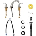 thumbnail image 4 of WOWOW Widespread Bathroom Faucet 2 Handle 3 Hole Solid Brass Stainless Steel Lead Free Vanity Faucet Brushed Nickel, 4 of 9