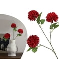 thumbnail image 2 of Simulation 3 Head Chrysanthemum Ball Flower, Artificial Red Pom Pom Mum for Wedding Home Decoration, Table Centerpiece Vase Arrangement, One Artificial 3-Headed Chrysanthemum, 2 of 4
