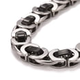 thumbnail image 2 of 201 Stainless Steel Byzantine Chain Bracelets 304 Stainless Steel Clasps Two Tone Highly Sturdy Bracelet for Men Women Electrophoresis Black & Stainless Steel Color 7-3/4 inch(19.7cm), 2 of 3