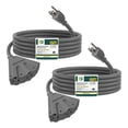 thumbnail image 1 of Cable de extensión para exteriores EP de 15 pies, 3 salidas 16/3 SJTW, gris, 1 of 8