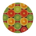 thumbnail image 2 of ONETECH Tropical Round Fitted Table Cover,Ripe Citrus Orange Grapefruit and Lemon Circular Pattern Elastic Edged Print Polyester Table Pad, Fits Round Table Diameter, for Indoor Outdoor Patio Use, 2 of 7